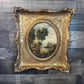 Otto Van Thoren Oil Painting in Gold Gilt Frame with Oval Opening