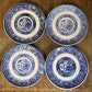 Set of 4 Vintage Blue Willow Saucers - Small Plates