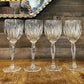 Set of 4 elegant Cristal D’Arques heavy water goblets / wine glasses - bar glasses - bar cart glasses - stemware - longstem - wine bar