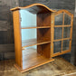 Small Vintage Wooden Wall Hanging Mirrored Back Curio Cabinet - Tabletop Curio - Countertop Curio