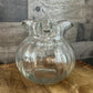 Clear Glass Ribbed Bubble Handled Pitcher