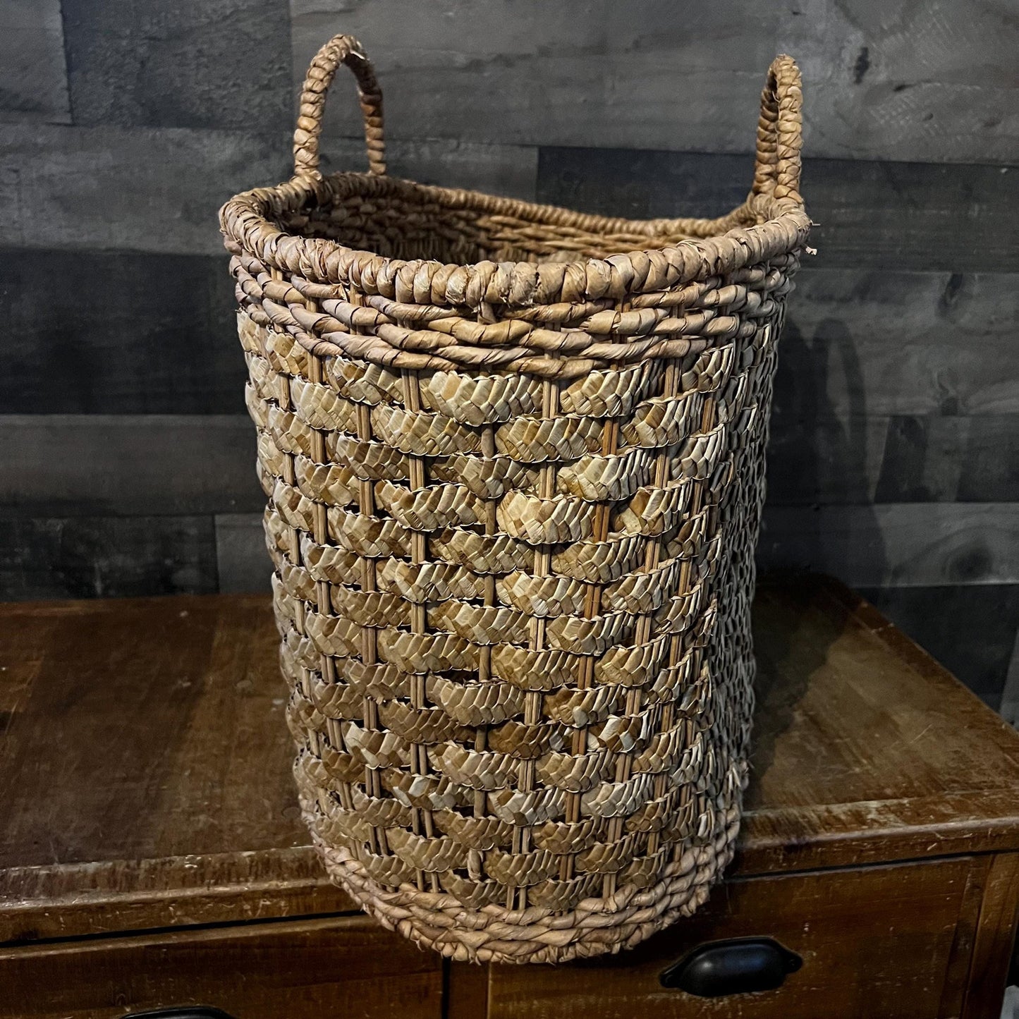 Vintage Large Woven Handled Basket