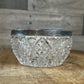 Small Crystal Bowl with Silverplated Rim