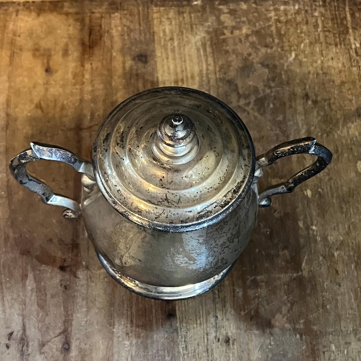 Vintage WA Silverplated Double Handled Lidded Sugar Bowl - Made in India