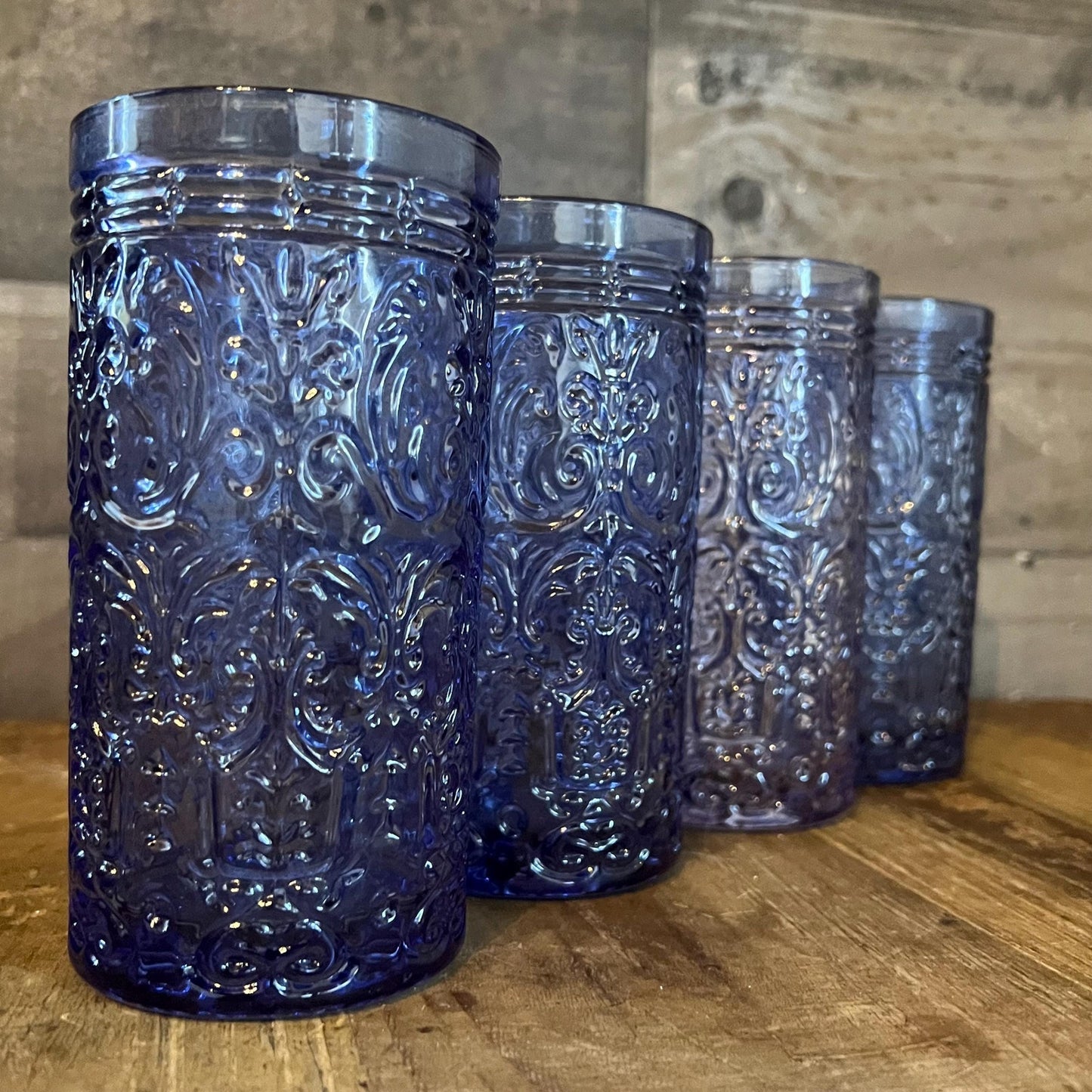 Godinger Blue Jax Highball Glasses - Set of 4