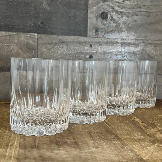 Vintage Mikasa Crystal Arctic Lights Double Old Fashioned Rocks Glasses - Set of 4