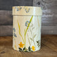 Vintage IRA Denmark Floral Cylinder Lidded Tin Jar
