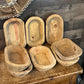 Rustic Hand Carved Wooden Dough Bowl - Natural Wood Tone