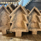 Rustic Hand Carved Wooden Christmas Tree Dough Bowl