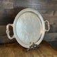 Vintage Sheridan Silverplated Round Handled Tray