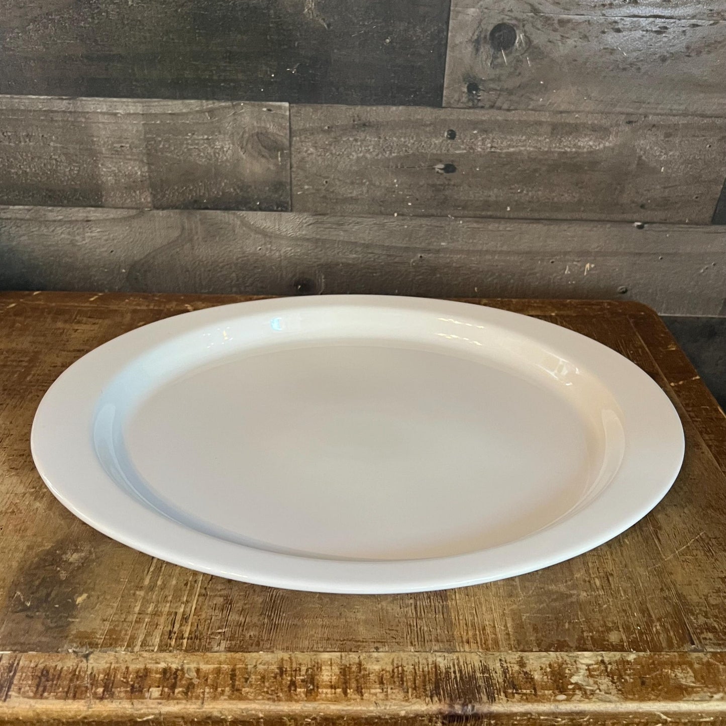 Vintage Hall Pottery White Oval Serving Tray Platter