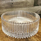 Large thick cut accordion style pattern crystal bowl - crystal entryway bowl - crystal fruit bowl - Mikasa diamond fire hostess bowl