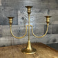 Vintage 3 Candle Brass Candlestick Holder Candelabra