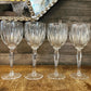 Set of 4 elegant Cristal D’Arques heavy water goblets / wine glasses - bar glasses - bar cart glasses - stemware - longstem - wine bar