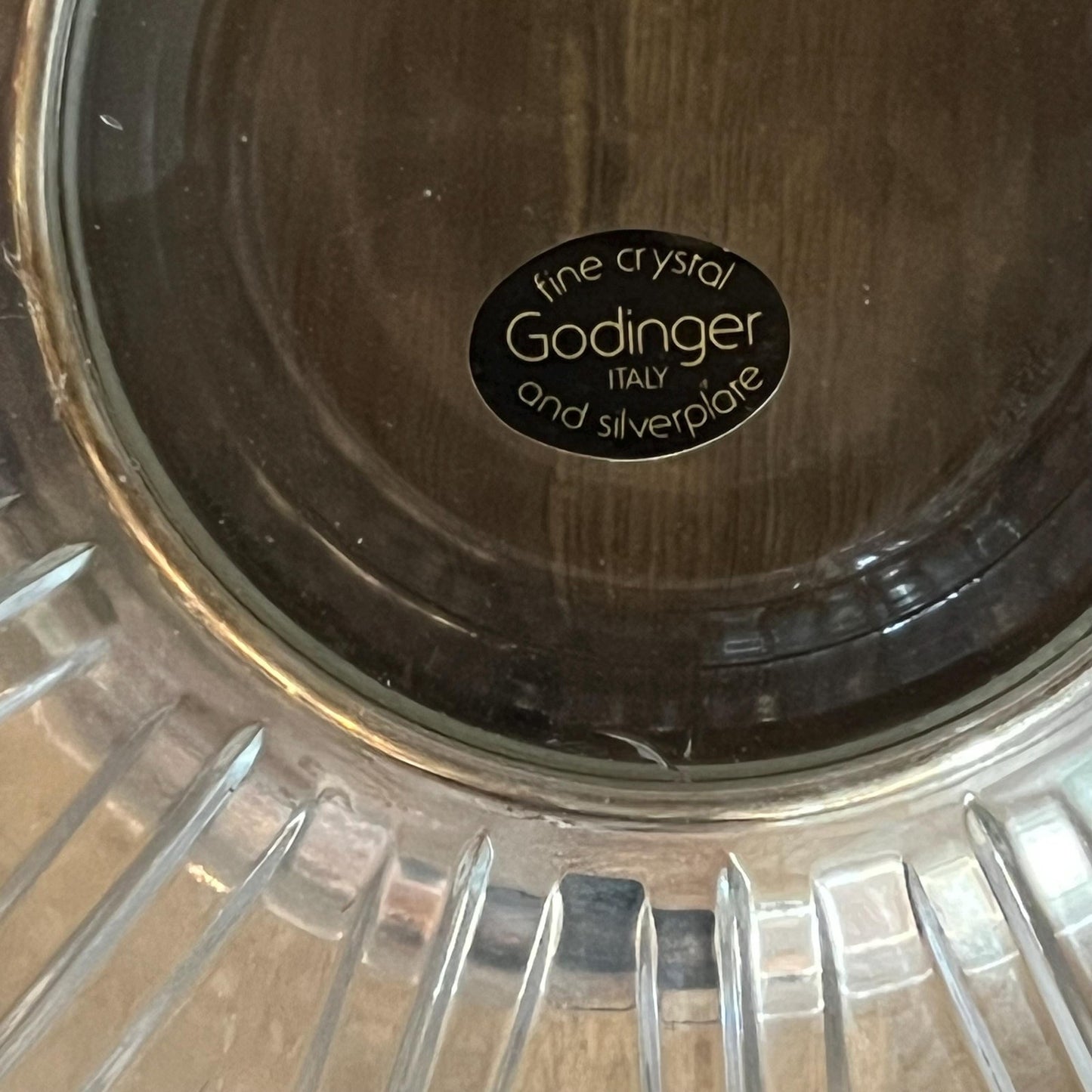 Godinger Crystal Bowl with Silverplated Pedestal Base
