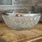 Large Crystal Bowl with Silverplated Rim