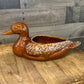 Vintage Stoneware Brown Glaze Duck Pottery Vessel