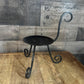 Vintage Party Lite Black Iron Pillar Candle Holder with Handle