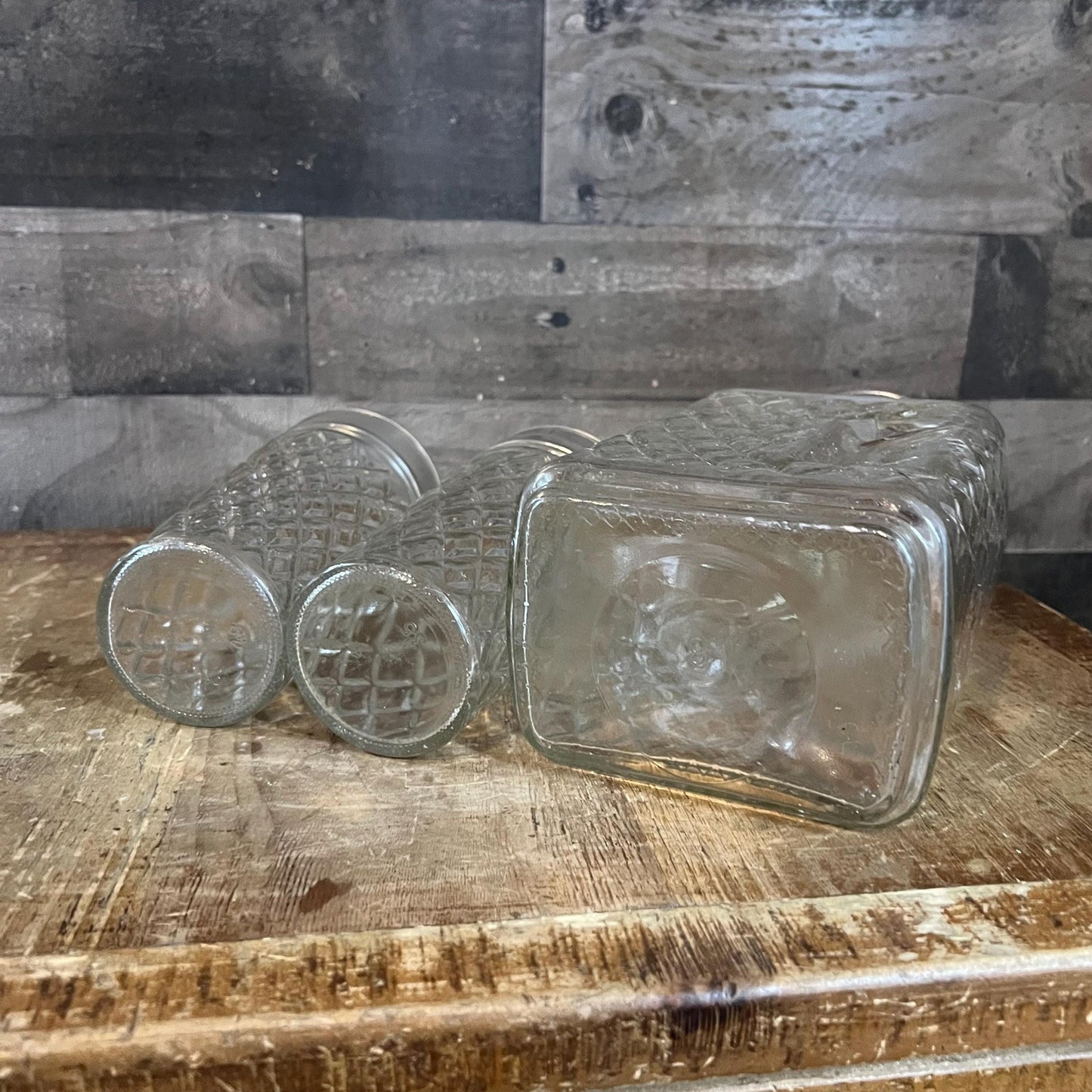 Anchor Hocking Golden Harvest Pitcher and Pair of Glasses