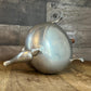 Vintage Williamsburg Restoration Stieff Pewter Brown Handle Footed Teapot