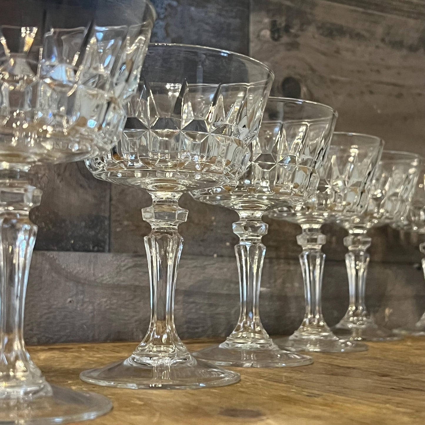 Set of 8 Cristal D’Arques-Durand Chantelle Champagne Coupes - Sherbet Glasses - Cocktail Glasses