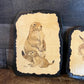 Vintage Linda K Powell Mom and Baby Wildlife Portraits - Set of 3 - Deer, Prairie Dog, Goat