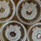 Vintage St. George Crystal Christmas Wreath Coasters - Set of 4