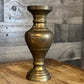 Vintage Brass Floral Etched Vase