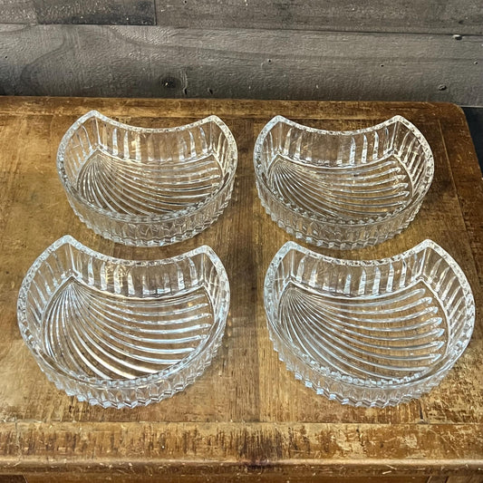 Vintage Mikasa Crystal 4 Piece Bowl Set - Relish Bowls - Condiment Bowls - Dip Bowls