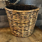 Vintage Woven Wicker Basket - Planter Basket - Laundry Basket - Blanket Basket - Shoe Basket - Towel Basket