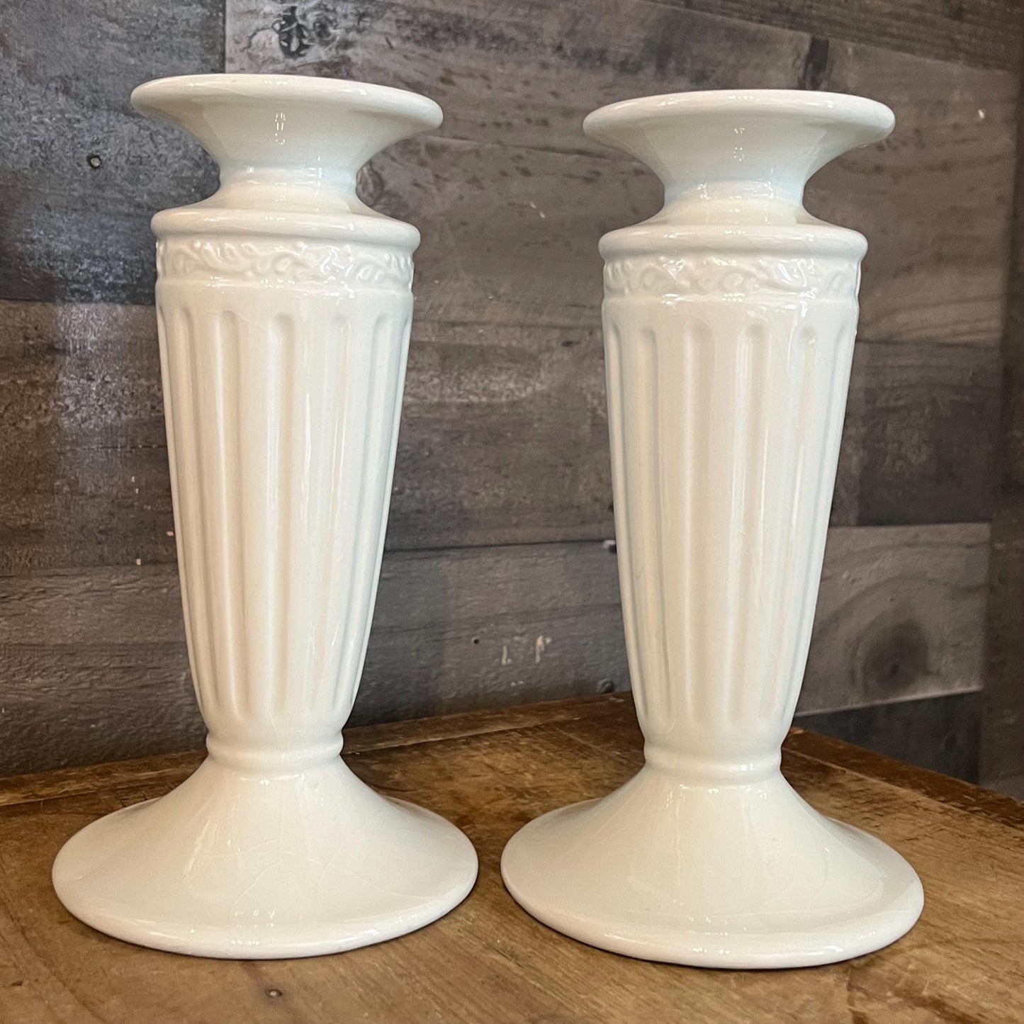Vintage Mikasa Italian Countryside Earthenware Candlestick Holders - Pair