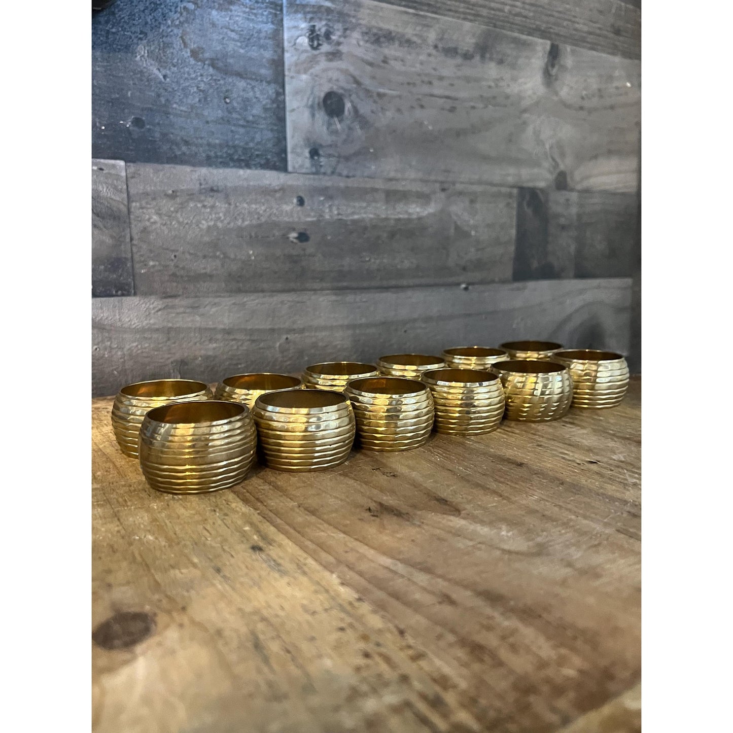 Vintage Brass Napkin Ring Holders - Set of 12