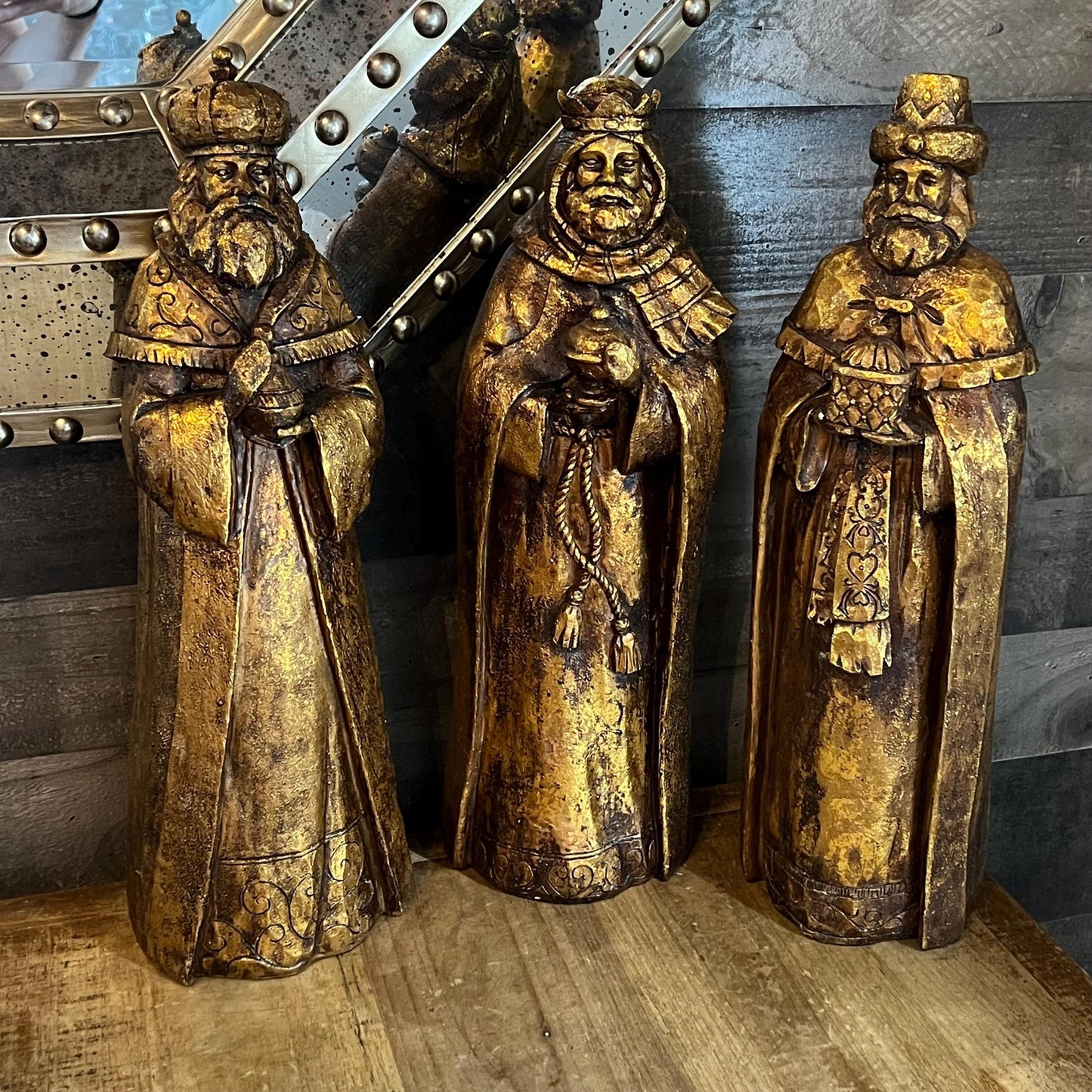 Vintage Gold Tone Large Nativity Set
