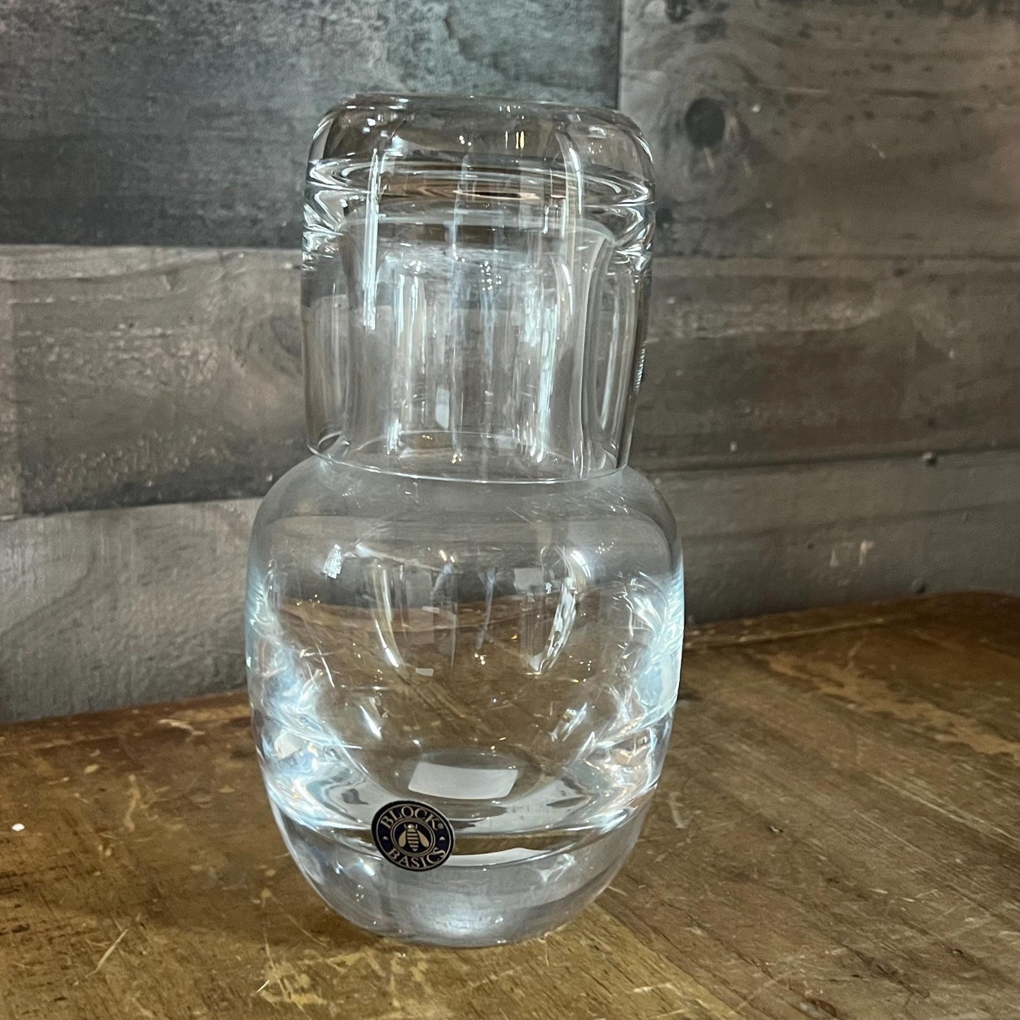 Clear Glass Block Basics Bedside Carafe - Pitcher and Glass