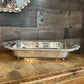 Vintage Ornate Pewter Tone Handled Rectangular Casserole Dish Holder