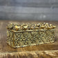 Vintage Metropolitan Museum of Art MMA Gold Tone Rectangular Lidded Divided Trinket Box with Gold Tone Birds and Rope Detailing