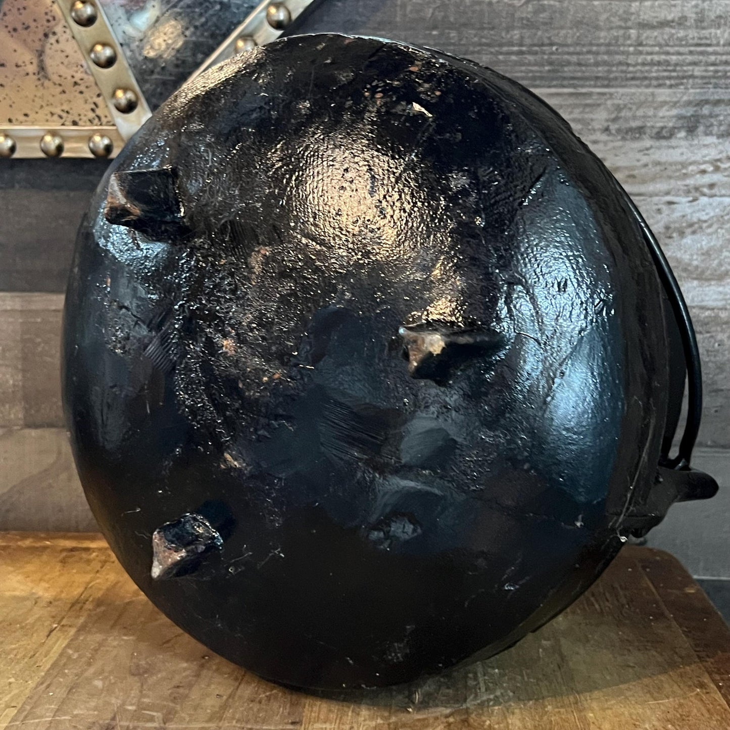Black Cast Iron Tri Footed Handled Large Cauldron - Cast Iron Pot - Cast Iron Kettle - Cast Iron Bean Pot