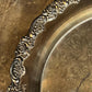 Vintage Oneida Silverplated Round Serving Tray with Rose Embossed Edge Design
