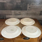 Royal USA Sussex Cavalier Ironstone Brown and White Floral Dinner Plates - Set of 4