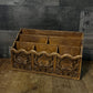 Vintage Lerner Faux Carved Wood Desk Organizer - Letter Holder - Mail Holder - Pencil Holder - Pen Holder