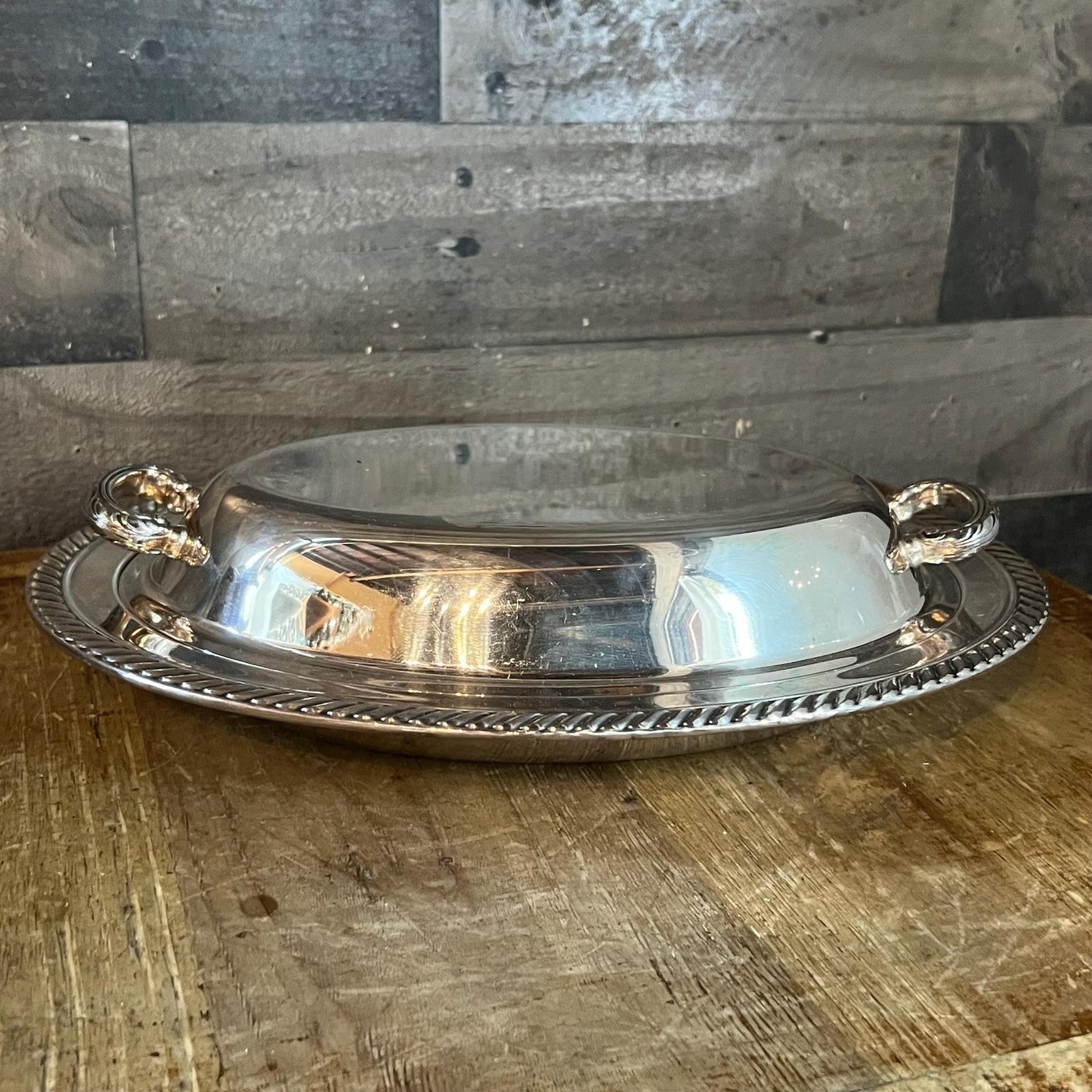Vintage WM Rogers Silverplated Oval Lidded Casserole Dish Server