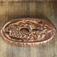 Vintage Copper Oval Scallop Rim Fruit Motif Mold