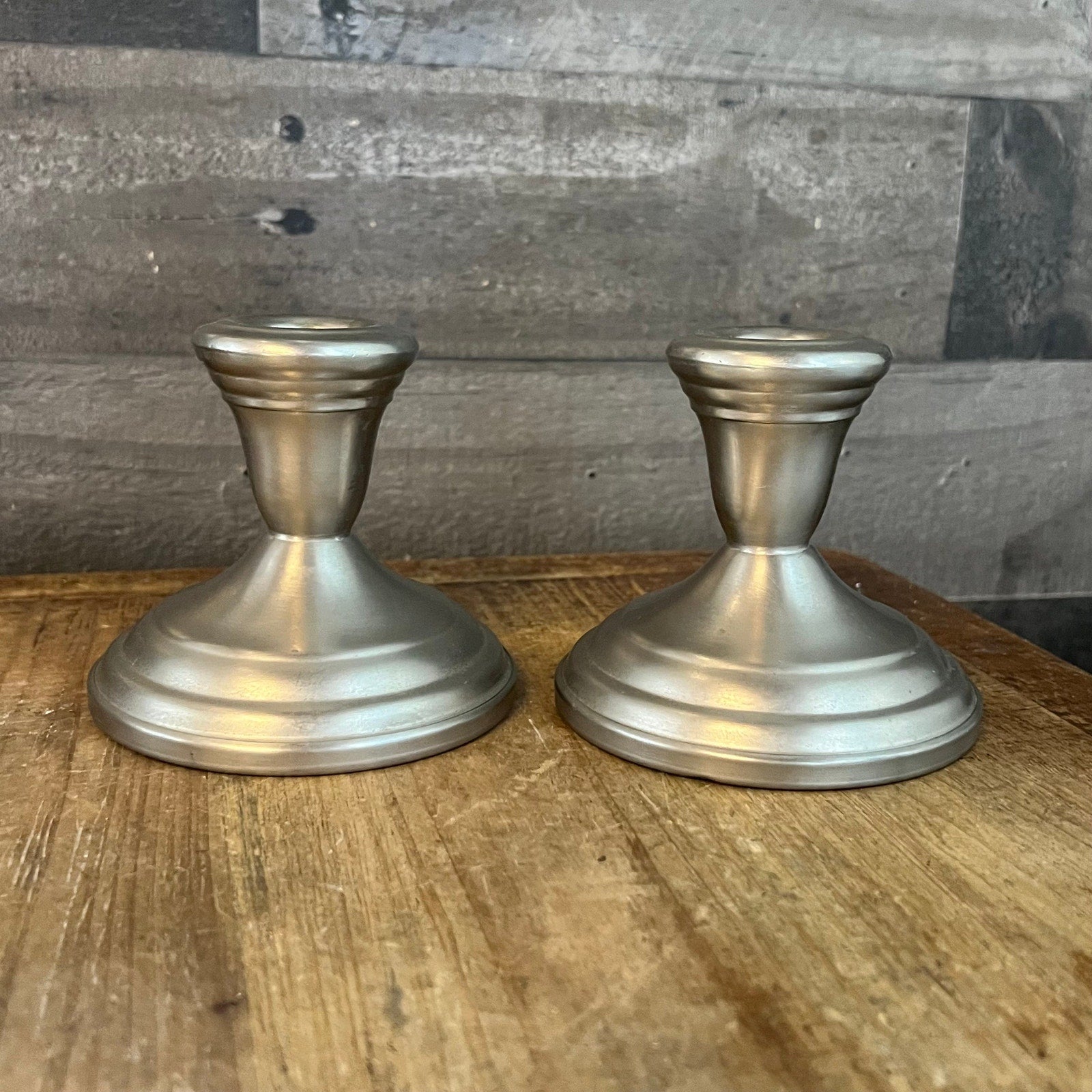 Vtg Pewter candlestick set , low candle holders ,signed FB Rodgers , orders dining table accessory, tableware ,Federal,Unisex Valentine day gift