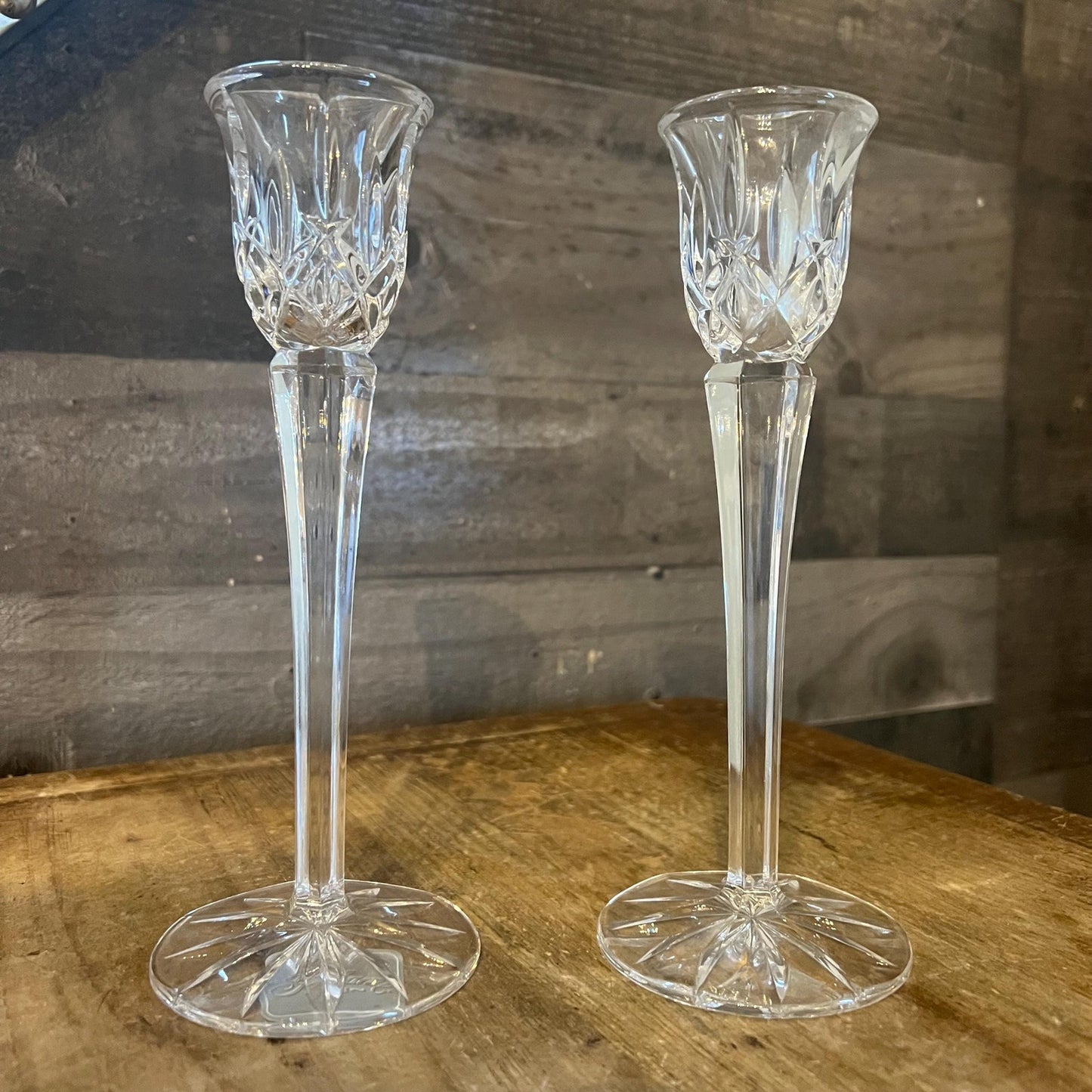 Vintage Gorham Crystal Lady Anne Candlestick Holders - Pair