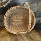 Vintage Woven Wicker Handled Basket - Gathering Basket - Garden Basket - Foraging Basket