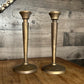 Pottery Barn Aged Brass Candlestick Holders Pair