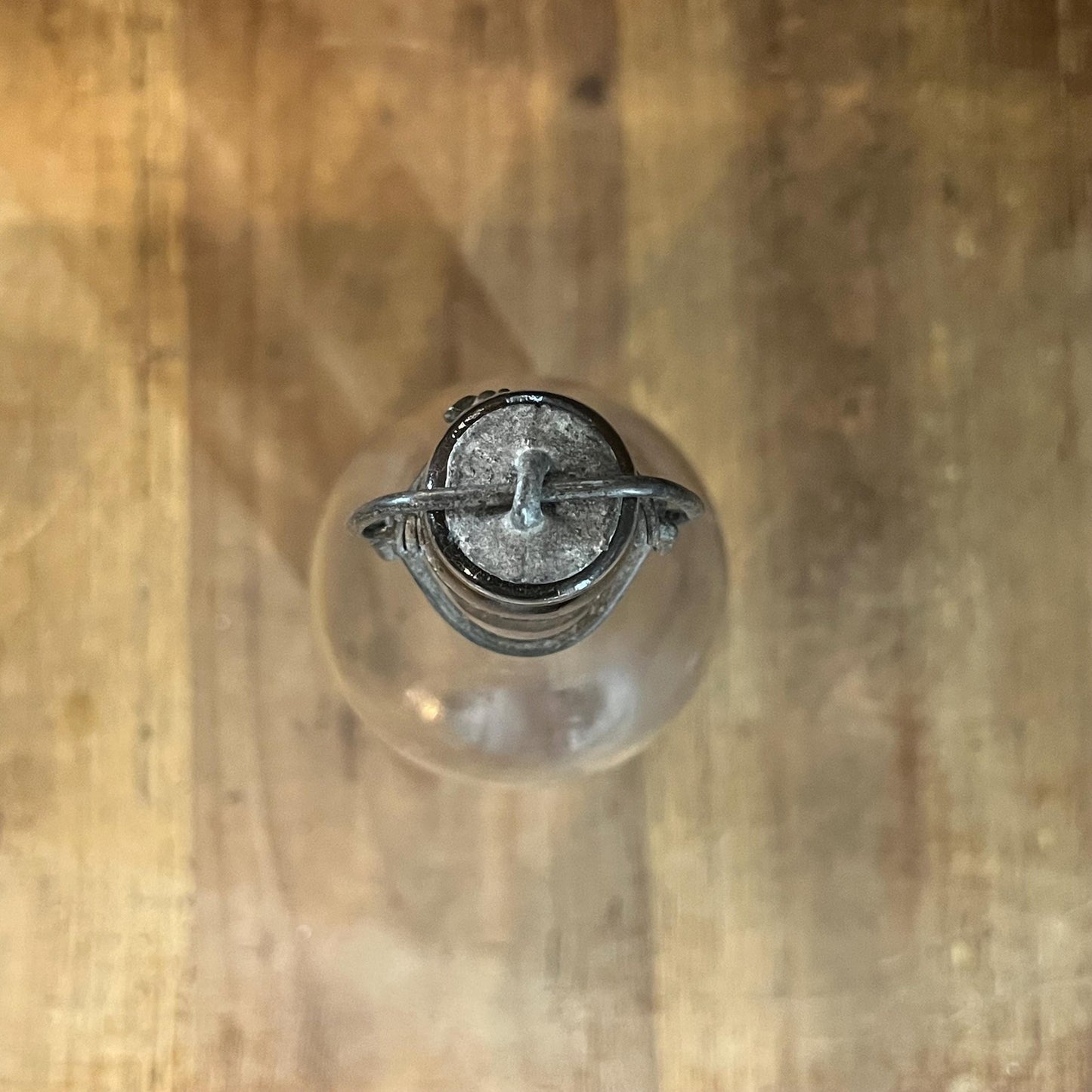 Vintage Clear Glass Wire Bail Stopper Bottle