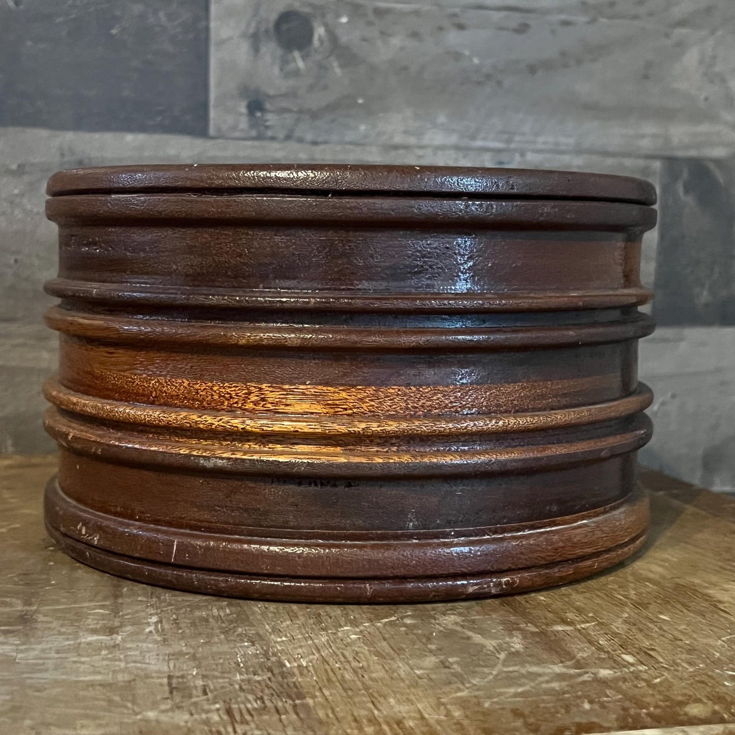 Vintage Wooden Round Bowl