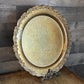 Vintage Oneida Silverplated Round Serving Tray with Rose Embossed Edge Design