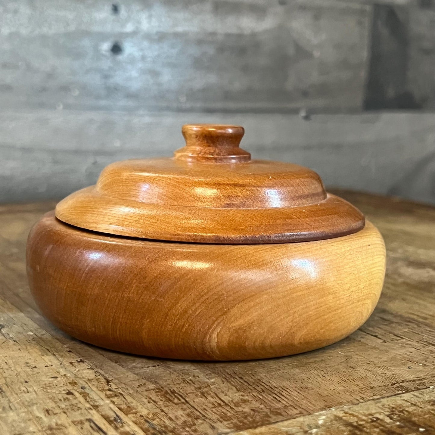 Vintage Wooden Lidded Dish